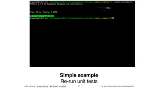 in2it training - www.in2it.be - @in2itvof - #in2tdd Let your tests drive your development
Simple example
Re-run unit tests
11
 