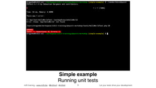 in2it training - www.in2it.be - @in2itvof - #in2tdd Let your tests drive your development
Simple example
Running unit tests
9
 