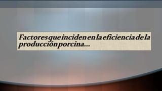 Factoresqueincidenenlaeficienciadela
producciónporcina…
 