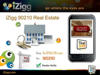 iZigg 90210 Real Estate Text  SellMyHome To Realtor Notify 