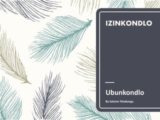 1
IZINKONDLO
Ubunkondlo
By Salome Tshabangu
 