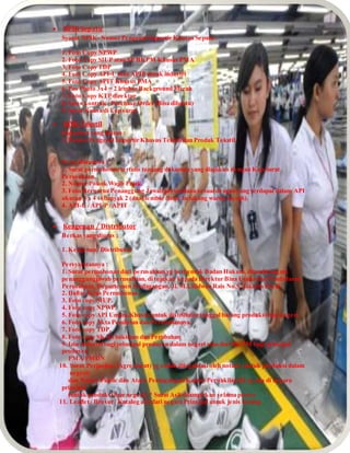  NPIK Sepatu
Syarat NPIK- Nomor Pengenal Importir Khusus Sepatu :
1. Foto Copy NPWP
2. Foto Copy SIUP atau SP BKPM Khusus PMA
3. Foto Copy TDP
4. Foto Copy API-U atau APIP untuk industri
5. Foto Copy APIT Khusus PMA
6. Pas Photo 3x4 = 2 lembar Background Merah
7. Foto Copy KTP direktur
8. Sales kontrak / Purchase Order (Bisa dibantu)
9. Surat Kuasa di kop surat.
 NPIK Tekstil
Dokumen yang diurus :
1. Nomor Pengenal Importir Khusus Tekstil dan Produk Tekstil
Persyaratannya :
1. Surat permohonan tertulis tentang dokumen yang diajukan dengan Kop Surat
Perusahaan.
2. Nomor Pokok Wajib Pajak.
3. Foto Berwarna Penanggung Jawab perusahaan sesuai dengan yang terdapat dalam API
ukuran 3 x 4 sebanyak 2 (dua) lembar (latar belakang warna merah).
4. API-U / API-P / APIT
 Keagenan / Distributor
Berkas yang diurus :
1. Keagenan / Distributor
Persyaratannya :
1. Surat permohonan dari perusahaan yg berbentuk Badan Hukum, ditandatangani
penanggungjawab perusahaan, di tujukan kepada Direktur Bina Usaha dan Pendaftaran
Perusahaan, Departemen Perdagangan, Jl. M.I.Ridwan Rais No.5,Jakarta Pusat.
2. Daftar Isian Permohonan.
3. Foto copy SIUP.
4. Foto copy NPWP.
5. Foto copy API Umum,Khusus untuk distributor tunggal barang produksi luar negeri.
6. Foto copy Akta Pendirian dan Perubahannya.
7. Foto copy TDP.
8. Foto copy SK Kehakiman dan Perubahan
9. Izin Industri bagi prinsipal produsen dalam negeri atau dari BKPM bagi prinsipal
produsen
PMA/PMDN
10. Surat Perjanjian (Agreement) yg sudah dilegalisasi oleh notaris (untuk produksi dalam
negeri)
dan Notary Public dan Atase Perdagangan/Kantor Perwakilan RI yg ada di negara
principal
(untuk produksi luar negeri). * Surat Asli dilampirkan selama proses
11. Leaflet / Brosur / Katalog asli dari negara Prinsipal untuk jenis barang
 