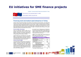 EU initiatives for SME finance projects
 