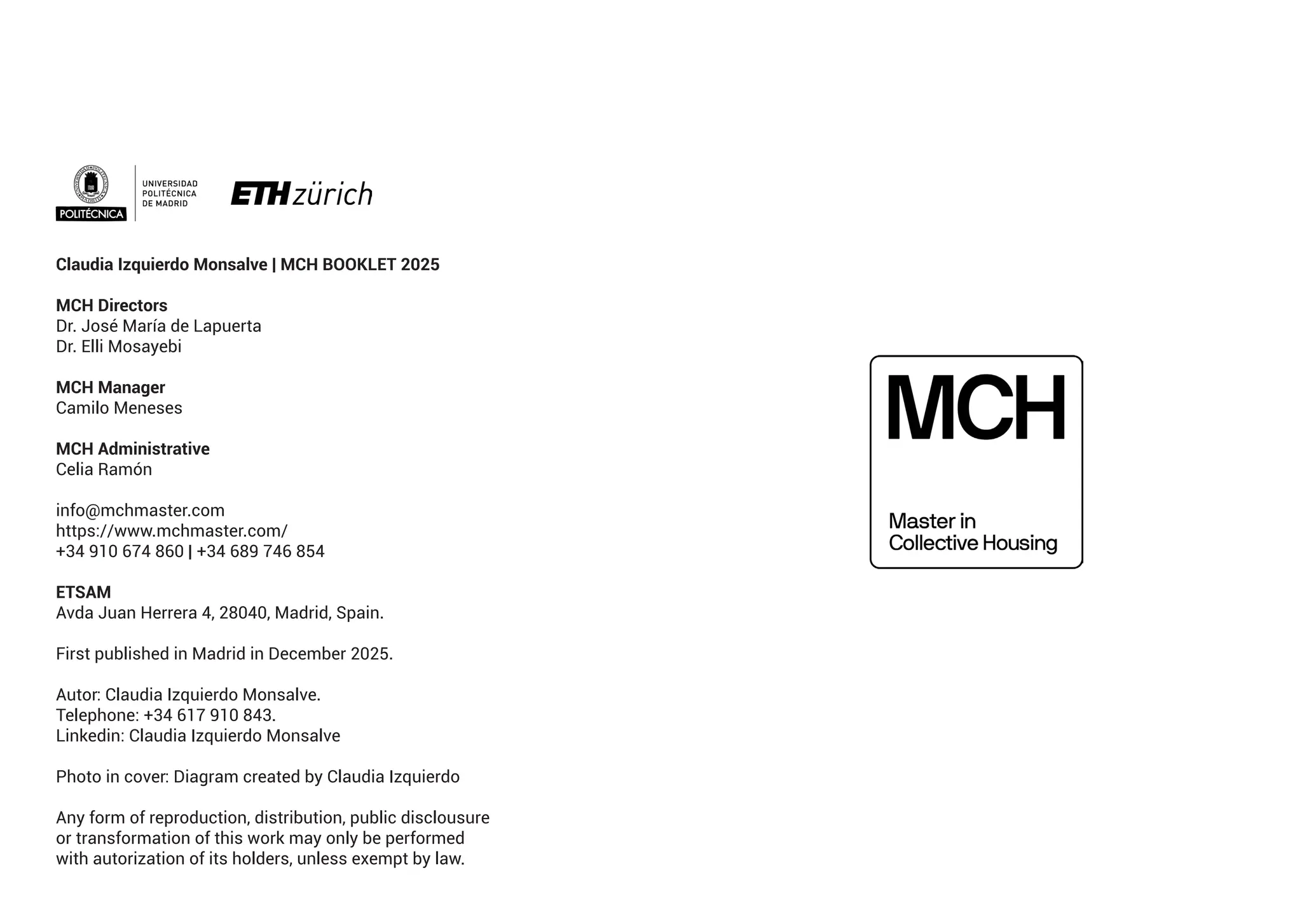 Claudia Ignacia Izquierdo Monsalve, Chile, MCH 2025 Booklet | PDF