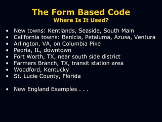 Innovative Zoning Strategies Workshop - Intro to form based codes ...