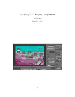 Analyzing NDVI Imagery Using Blender 
Hideki Saito 
September 8, 2014 
1 
 