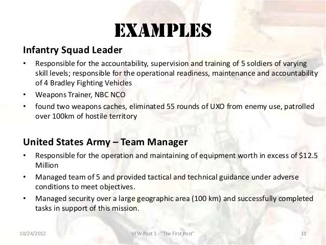 military skills resumes