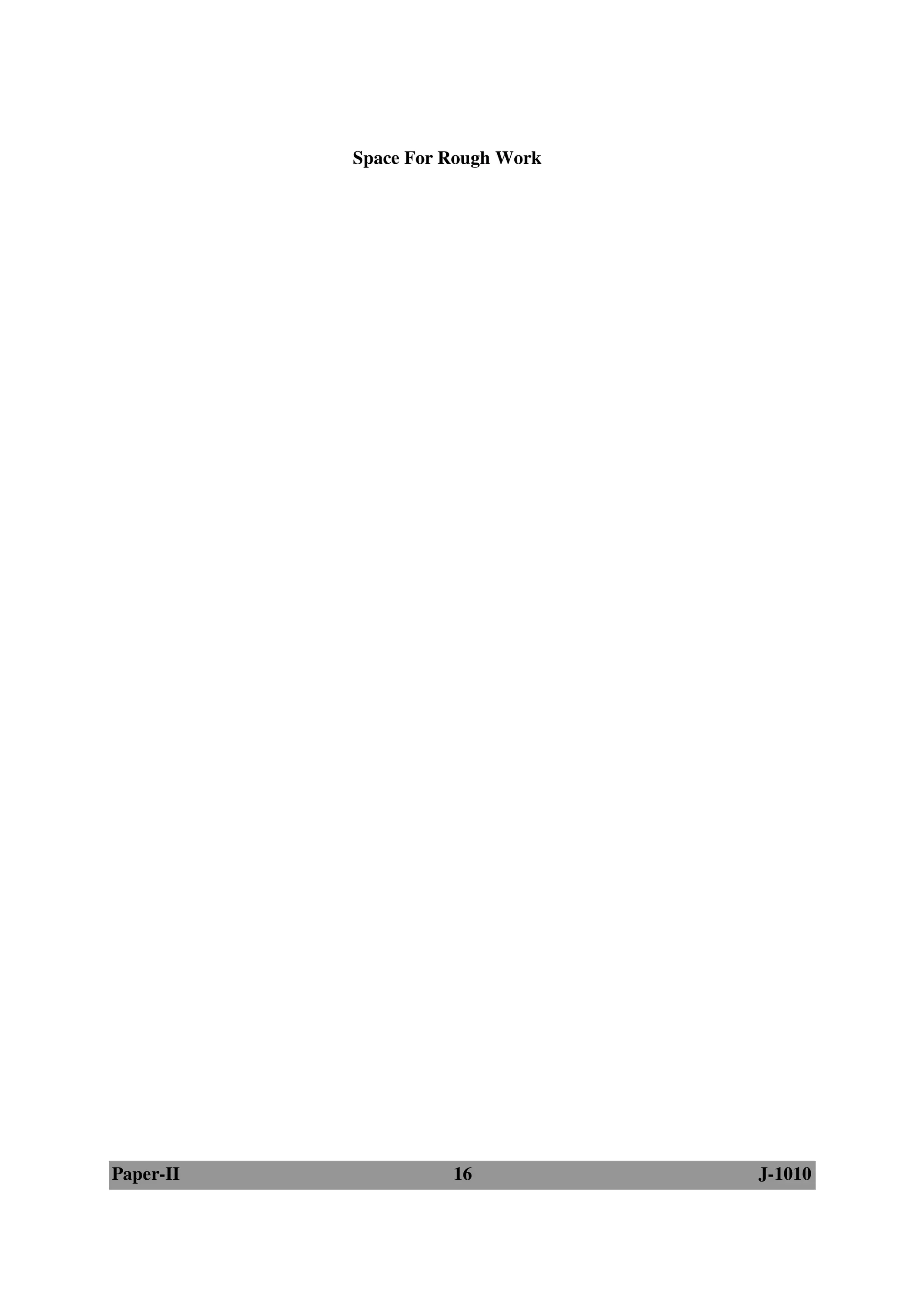 Space For Rough Work




Paper-II             16           J-1010
 