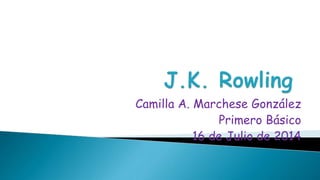 Camilla A. Marchese González
Primero Básico
16 de Julio de 2014
 