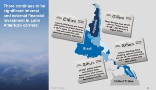 1919
There continues to be
significant interest
and external financial
investment in Latin
American carriers
Source: ICF analysis
United States
Brazil
 