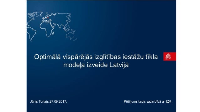 Prezentācija: Optimālā vispārējās izglītības iestāžu tīkla modeļa izv… slideshare