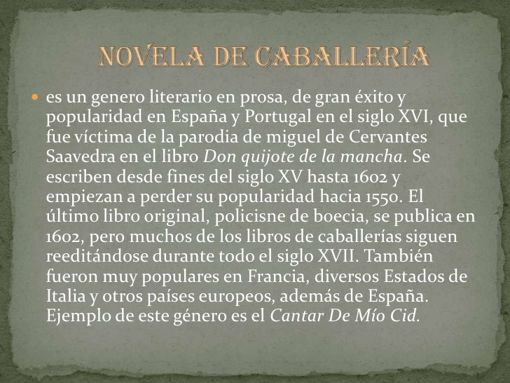 La Novela De Caballería. Definición, Origen, Características Y Etapas