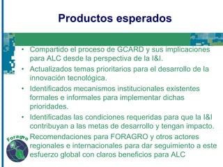 Consulta “cara  a cara” para ALC bajo el proceso GCARD