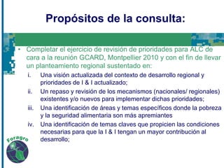 Consulta “cara  a cara” para ALC bajo el proceso GCARD