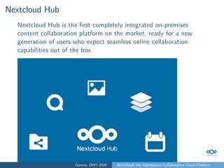Nextcloud Open Source Collaborative Cloud Platform, OW2online, June2020 ...