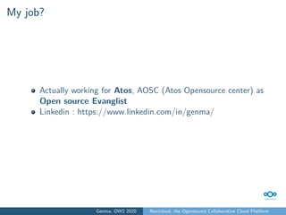 Nextcloud Open Source Collaborative Cloud Platform Ow2online June2020