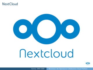 Nextcloud Open Source Collaborative Cloud Platform, OW2online, June2020 ...