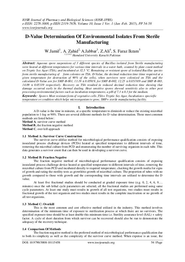 d value determination of environmental isolates from sterile manufact dvalue determination of environmental isolates from sterile manufacturing 1 638 jpg