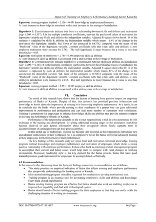 Impact of Training on Employee Performance (Banking Sector Karachi) | PDF