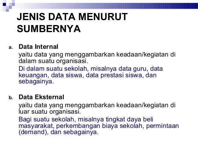  Contoh  Data Internal  Dan  Eksternal  Dalam Statistik 