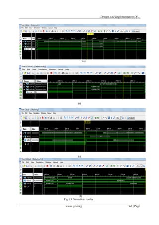 Design And Implementation Of…
www.ijesi.org 67 | Page
(a)
(b)
(c)
(d)
Fig. 13: Simulation results
 
