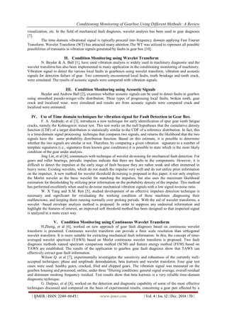 Conditioning Monitoring of Gearbox Using Different Methods: A Review | PDF