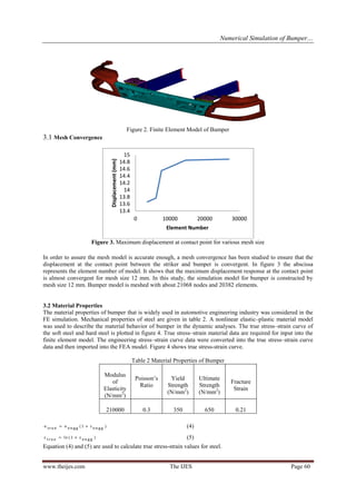 Numerical Simulation of Bumper Impact Analysis and To Improve Design ...