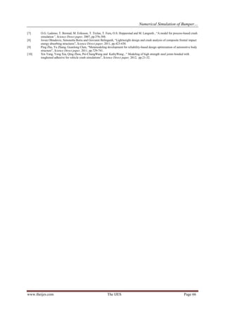 Numerical Simulation of Bumper Impact Analysis and To Improve Design ...