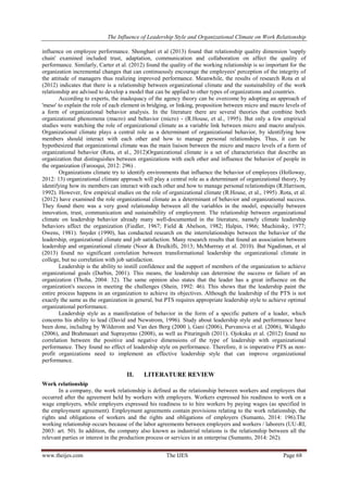 The Influence of Leadership Style and Organizational Climate on Work ...