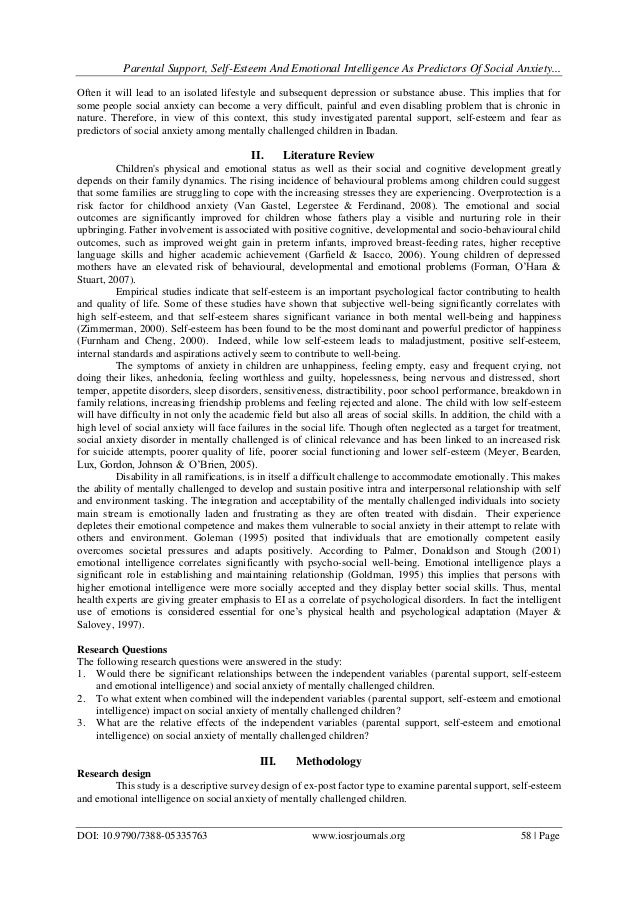 Social anxiety disorder research paper outline