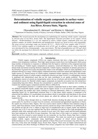 Determination of volatile organic compounds in surface water and ...