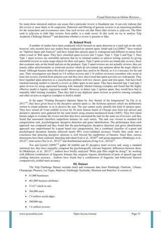 Fraud Detection in Online Reviews using Machine Learning Techniques | PDF