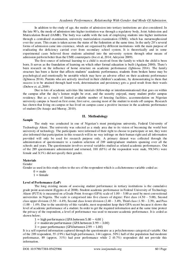 Gender differences on the academic performance of students in mathematics image