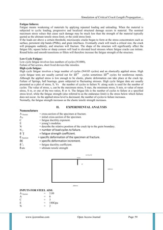 Simulation of Critical Crack Length Propagation Using Fracture ...