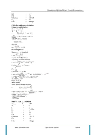 Simulation of Critical Crack Length Propagation Using Fracture ...