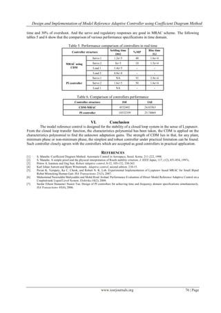 Design and Implementation of Model Reference Adaptive Controller using ...