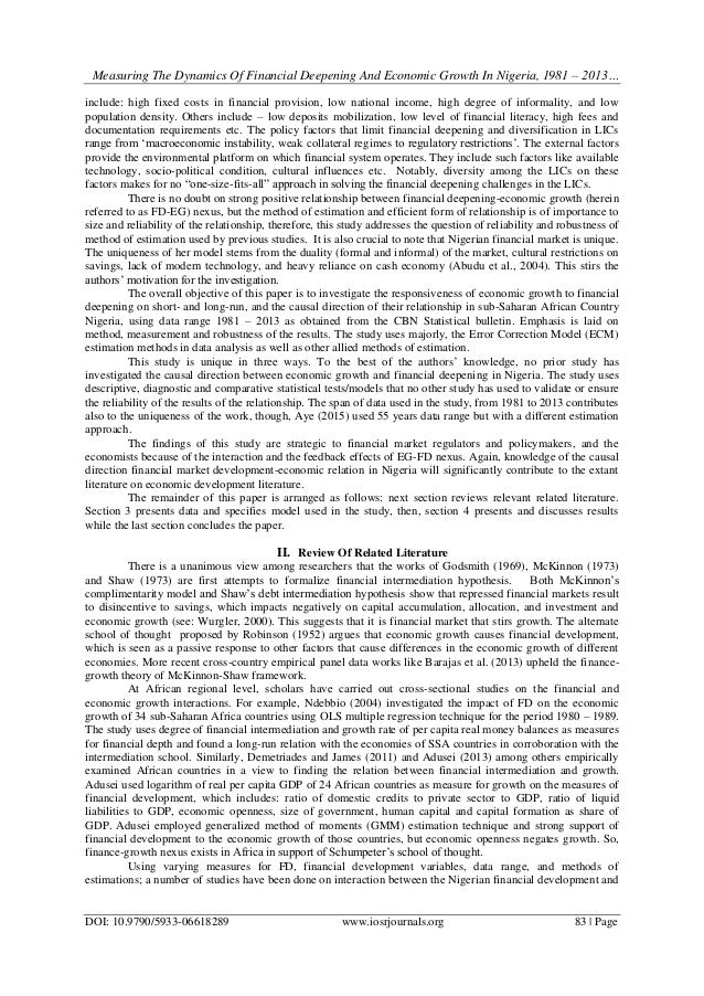 impact of financial deepening on nigeria The impact of the global financial crisis on financial the danger is that the gains made in reforming and deepening of financial sectors in nigeria, the stock. impact of financial deepening on nigeria The impact of the global financial crisis on financial the danger is that the gains made in reforming and deepening of financial sectors in nigeria, the stock.