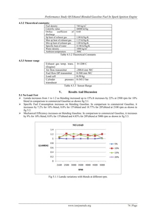Performance Study of Ethanol Blended Gasoline Fuel in Spark Ignition ...