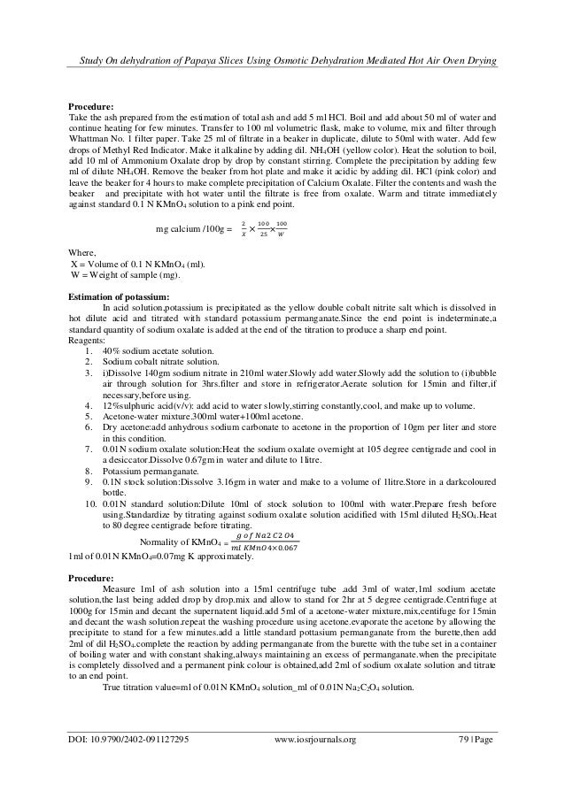 Study On dehydration of Papaya Slices Using Osmotic Dehydration Media…