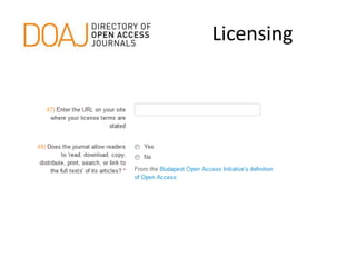 Licensing
 