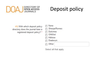 Deposit policy
 