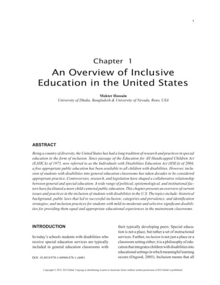 An Overview of Inclusive Education in the United States | PDF