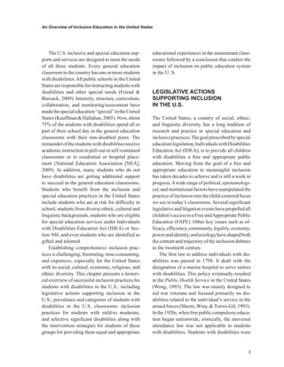 An Overview of Inclusive Education in the United States | PDF