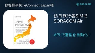 お客様事例: eConnect Japan様
訪日旅行者SIMで
SORACOM Air
APIで運営を自動化！
 