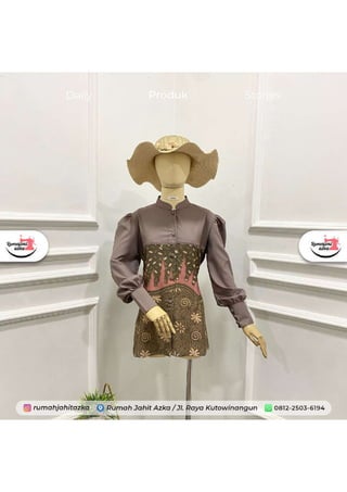 PENJAHIT BATIK PREMIUM! WA 081225036194, Atasan Wanita Blouse Batik Kombinasi Elegan by Rumah Jahit Azka