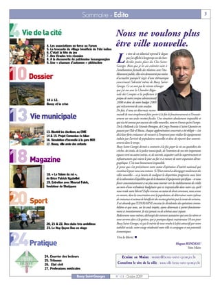 4 Vie de la cité

10 Dossier

13 Vie municipale

18 Magazine

20 Sport

24 Pratique
                                       Sommaire - Edito                                                                                                    3



                                                                 Nous ne voulons plus
           4. Les associations en force au Forum
           5. La brocante du village bénéficie de l’été indien
                                                                 être ville nouvelle.
           6. C’était la fête du jeu                                        e titre de cet éditorial reprend le slogan
           7. Des Virades très réussies
           8. A la découverte du patrimoine buxangeorgien
           9. Une « chanson d’automne » plébiscitée              L         que j’ai affiché si longtemps sur des ban-
                                                                           deroles posées place du Clos-Saint-
                                                                 Georges. Bien que je les aie enlevées suite à
                                                                 l’amélioration factuelle des relations avec l’éta-
                                                                 blissement public, elles n’en demeurent pas moins
                                                                 d’actualité puisqu’il s’agit d’une thématique
                                                                 concernant l’identité même de Bussy Saint-
                                                                 Georges. Ce ne sont pas les récents échanges
                                                                 que j’ai eus avec la Chambre Régio-
                                                                 nale des Comptes et la préfecture à
                                                                 propos de notre compte administratif
           10 à 12.
                                                                 2008 et donc de notre budget 2009
           Bussy et la crise
                                                                 qui m’écarteront de cette analyse.
                                                                 De fait, il nous est désormais recom-
                                                                 mandé de tout simplement faire porter à la fois le fonctionnement et l’investis-
                                                                 sement sur nos seules recettes fiscales. Une situation absolument impossible et
                                                                 qui n’a été connue par aucune des villes nouvelles, tant en France qu’en Europe.
                                                                 De la Hollande à la Grande-Bretagne, de Cergy-Pontoise à Saint-Quentin en
           13. Bientôt les élections au CME                      passant par l’Isle-d’Abeau, chaque agglomération concernée a été obligée – c’est
           14 & 15. Projet Comenius: le bilan                    dû à leur forte croissance- de recourir à l’emprunt pour réaliser les équipements
           16. Simulation d’incendie à la gare RER               induits par l’arrivée de populations nouvelles et donc de répartir leur amortis-
           17. Bussy, ville amie des enfants                     sement dans le temps.
                                                                 Bussy Saint-Georges devrait a contrario à la fois payer la vie au quotidien des
                                                                 crèches, des écoles, de la police municipale, de l’entretien de nos très importants
                                                                 espaces verts ou autres voiries, et, de surcroît, acquitter cash les superstructures et
                                                                 infrastructures qui voient le jour au fur et à mesure de notre expansion démo-
                                                                 graphique. C’est tout bonnement impossible.
                                                                 Je pense que c’est précisément notre statut d’opération d’intérêt national qui
                                                                 constitue là pour nous une entrave. Si l’Etat entend se désengager totalement des
           18. « Le Totem du roi »,                              villes nouvelles – ai-je besoin de souligner la disparition progressive aussi bien
           de Brice Patrick Ngabellet                            de la subvention d’équilibre que de la dotation d’équipement spécifique – et nous
           19. Entretien avec Mourad Faleh,                      forcer concomitamment à ne plus nous tourner vers les établissements de crédit
           fondateur de Studypass                                au nom d’une orthodoxie budgétaire qui est impraticable dans notre cas, qu’il
                                                                 nous rende notre liberté! Enfin revenus au statut de droit commun, nous serons
                                                                 en mesure, dans la concertation avec la population, de déterminer notre rythme
                                                                 de croissance et surtout de bénéficier des recettes générées par la vente des terrains.
                                                                 Il est absurde que l’EPAMARNE encaisse les dividendes des opérations immo-
                                                                 bilières et que nous, sur les seuls impôts, ayons désormais à porter fonctionne-
                                                                 ment et investissement. Je n’ai jamais vu de schéma aussi injuste.
                                                                 Redevenons nous-mêmes, déchargés des entraves statutaires qui sont les nôtres et
                                                                 nous verrons alors si la gestion, que je pratique depuis maintenant 10 ans pour
           20, 21 & 22. Des clubs très ambitieux                 Bussy Saint-Georges, n’a pas le mérite de nous rendre à la fois attractifs par notre
           23. Le Hop Quyen Dao en stage                         stabilité sociale, notre visage résidentiel entre ville et campagne et nos potentiels
                                                                 économiques.
                                                                 Vive la liberté. n
                                                                                                                             Hugues RONDEAU
                                                                                                                                     Votre Maire

          24. Courrier des lecteurs                                 Ecrire au Maire : mairie@bussy-saint-georges.fr
          25. Tribunes
          26. Etat civil                                          Consulter le site de la ville : www.ville-bussy-saint-georges.fr
          27. Professions médicales

                                   Bussy Saint-Georges           N° 115 - Octobre 2009
 