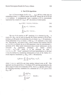 Fuzzy c-Means Clustering Algorithms | PDF