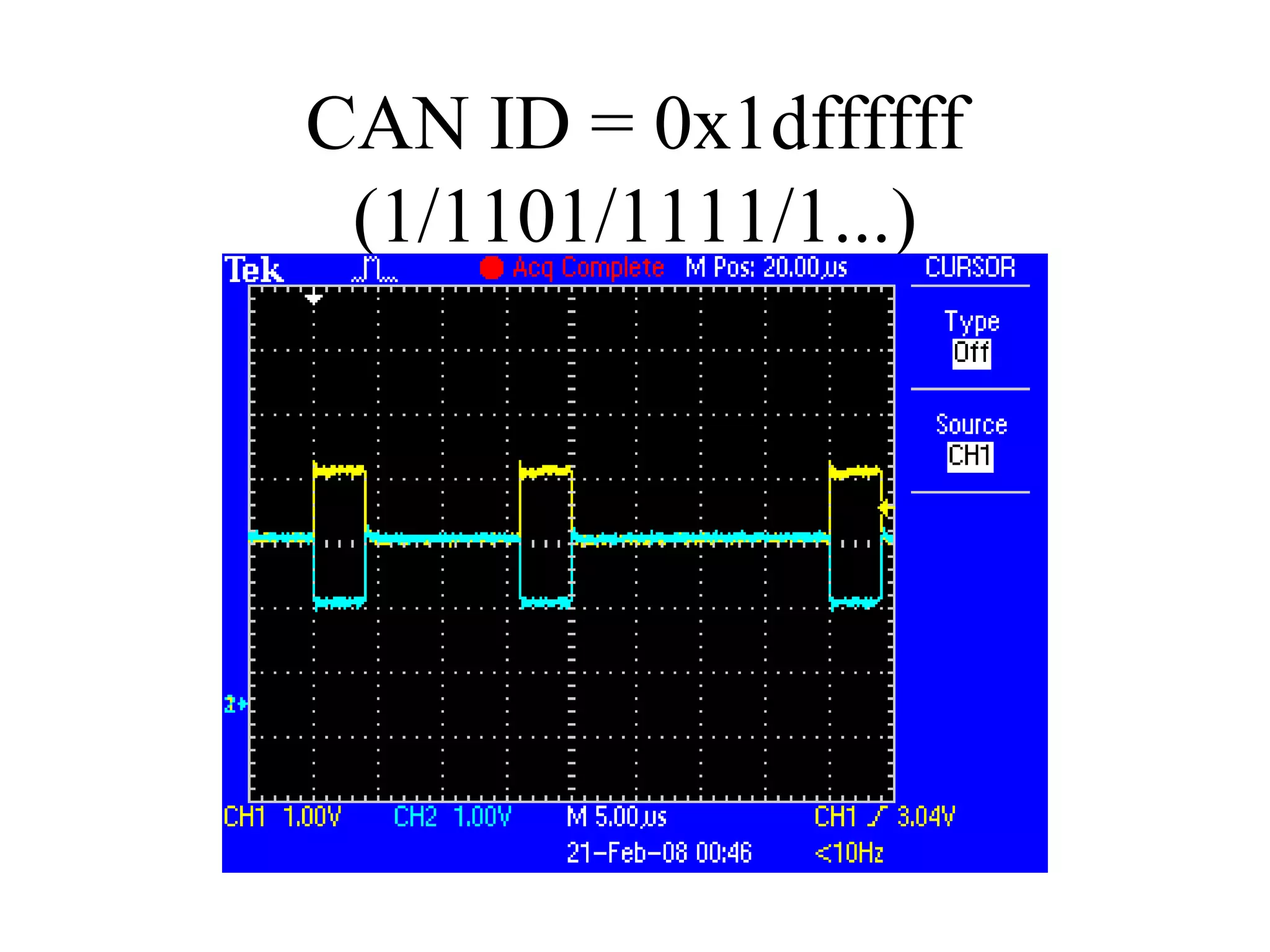 CAN ID = 0x1dffffff (1/1101/1111/1...) 