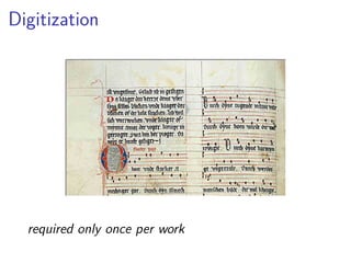 Digitization 
required only once per work 
 
