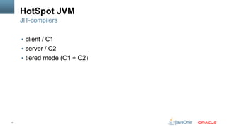 47
HotSpot JVM
§  client / C1
§  server / C2
§  tiered mode (C1 + C2)
JIT-compilers
 